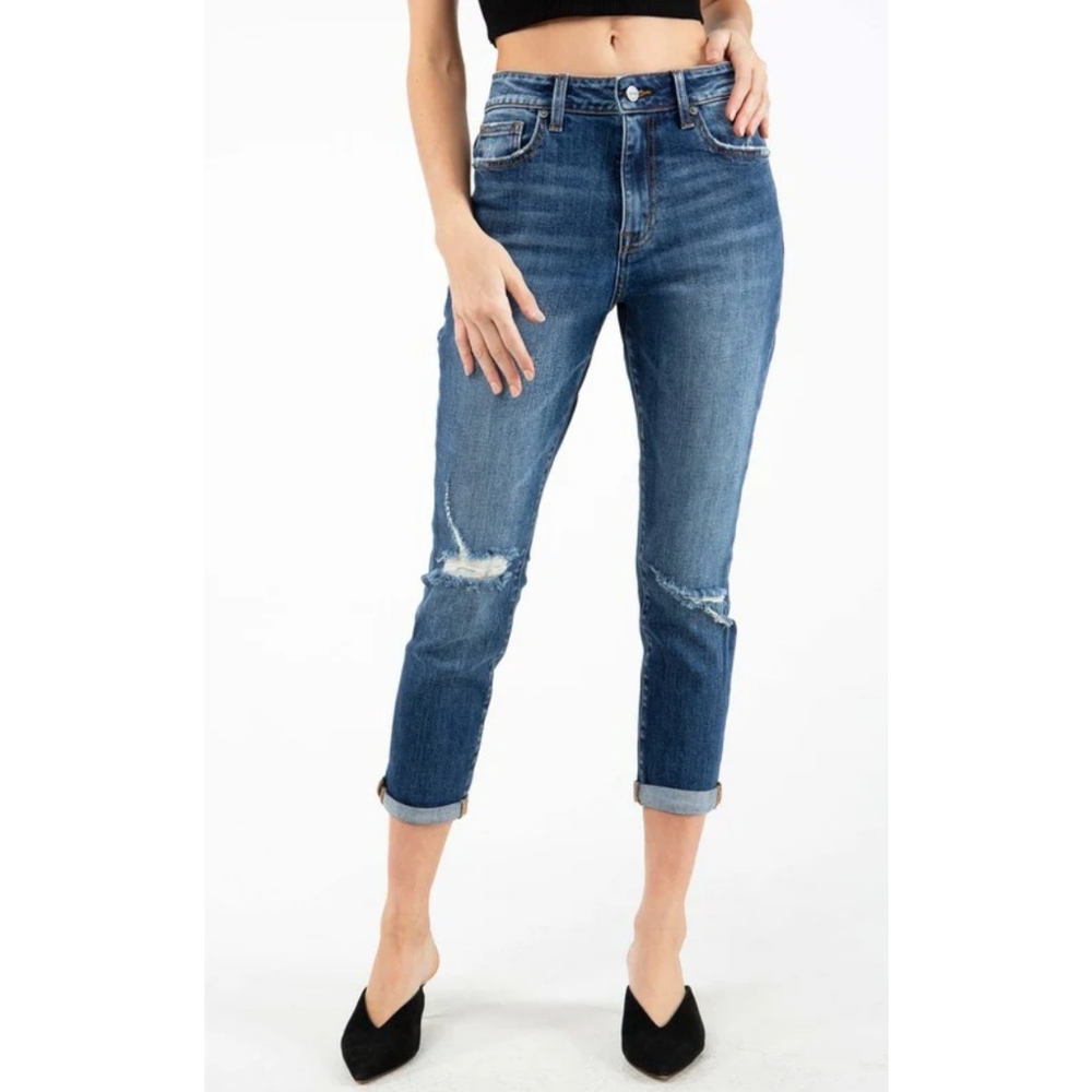 NWT Ceros Sidney Dark High Rise Boyfriend Jeans 26